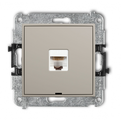 KARLIK ICON Gniazdo komputerowe pojedyncze 1xRJ45 kat. 5e 8-stykowy taupe (60IGKBO-1)